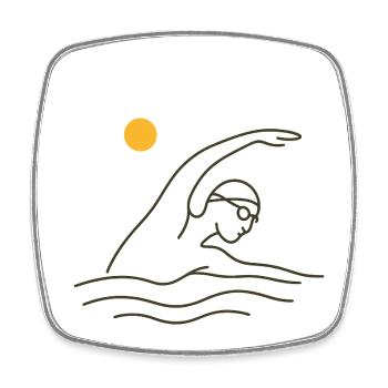 Schwimmen - Viereckiger Kühlschrankmagnet - Weiß - Vorne
