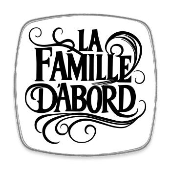 La Famille D'abord - Papa Maman Enfants - Magnet carré - blanc - Devant