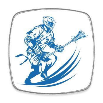 Lacrosse Player Graphics - Square fridge magnet - white - Front
