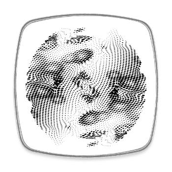 Pixelchaos rasterized football soccer MODIFICATED - Viereckiger Kühlschrankmagnet - Weiß - Vorne