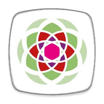 Yoga Mandala Energy Blossom Garden Meditation om - Square fridge magnet - white - Front