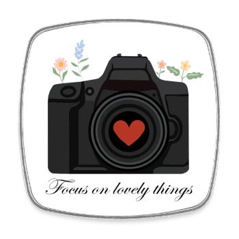 Camera Love – Design pour les amateurs de photographie - Magnet carré - blanc - Devant