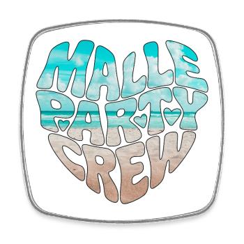 Malle Party Crew - Viereckiger Kühlschrankmagnet - Weiß - Vorne