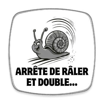 driver's license, snail, speed - Square fridge magnet - white - Front