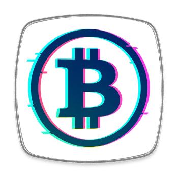 Neon Bitcoin Logo – Futuristic Crypto Glow Design - Viereckiger Kühlschrankmagnet - Weiß - Vorne