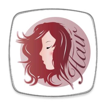 Elegantes Feminines Profil mit stilvoller Frisur - Viereckiger Kühlschrankmagnet - Weiß - Vorne