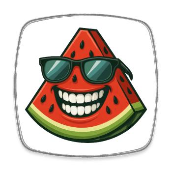 Coole Wassermelone mit Sonnenbrille Sommerfrucht - Viereckiger Kühlschrankmagnet - Weiß - Vorne