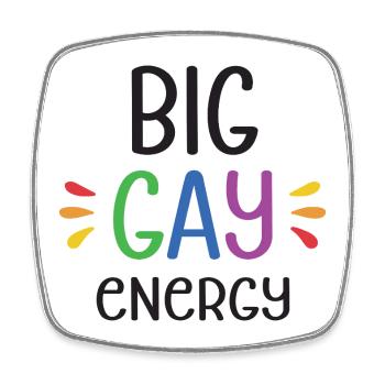 LGBTQ Pride Monat - Große schwule Energie - Viereckiger Kühlschrankmagnet - Weiß - Vorne