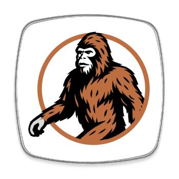 Bigfoot mysterious cryptid creature art - Square fridge magnet - white - Front