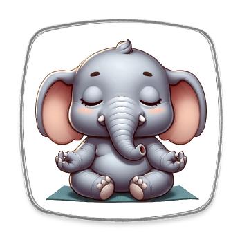 Süßer Elefant Yoga Meditation Entspannung Frieden - Viereckiger Kühlschrankmagnet - Weiß - Vorne