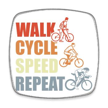 Cycling routine - Square fridge magnet - white - Front