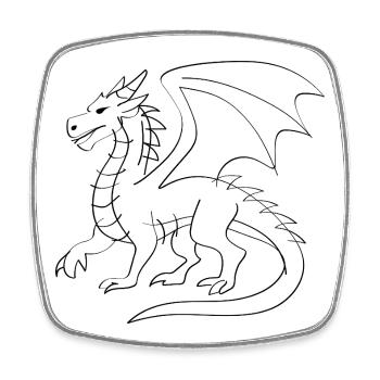 Dragon Illustration - Square fridge magnet - white - Front