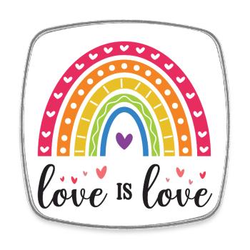 LGBT Pride Month - Liebe ist Liebe - Viereckiger Kühlschrankmagnet - Weiß - Vorne