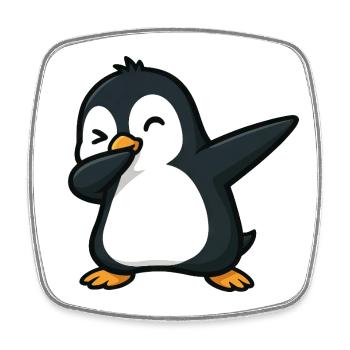 Süßer Pinguin Dabbing Cool Cartoon Zwinker - Viereckiger Kühlschrankmagnet - Weiß - Vorne