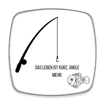 Das Leben ist kurz angle mehr - Viereckiger Kühlschrankmagnet - Weiß - Vorne