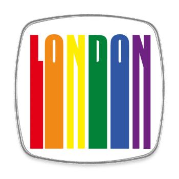 London Regenbogen Pride LQBT - Viereckiger Kühlschrankmagnet - Weiß - Vorne