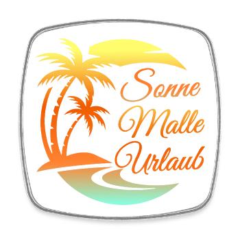 Tropische Urlaubsmotiv Mallorca Sonnen und Palmen - Viereckiger Kühlschrankmagnet - Weiß - Vorne
