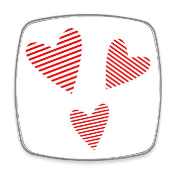 COEUR. MERCI. MAÎTRESSE. MAITRE. MERCI MAÎTRESSE. - Magnet carré - blanc - Devant