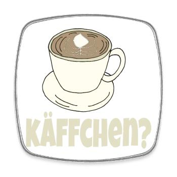 Coffee cup Kaeffchen - Square fridge magnet - white - Front