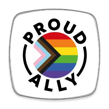 Proud Ally - Square fridge magnet - white - Front