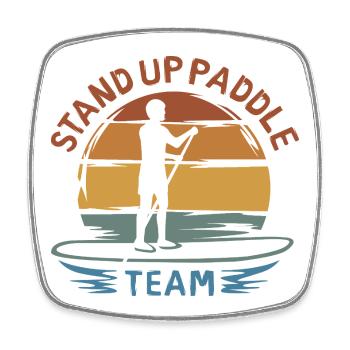 vintage sup logo - paddle water sports club - Square fridge magnet - white - Front