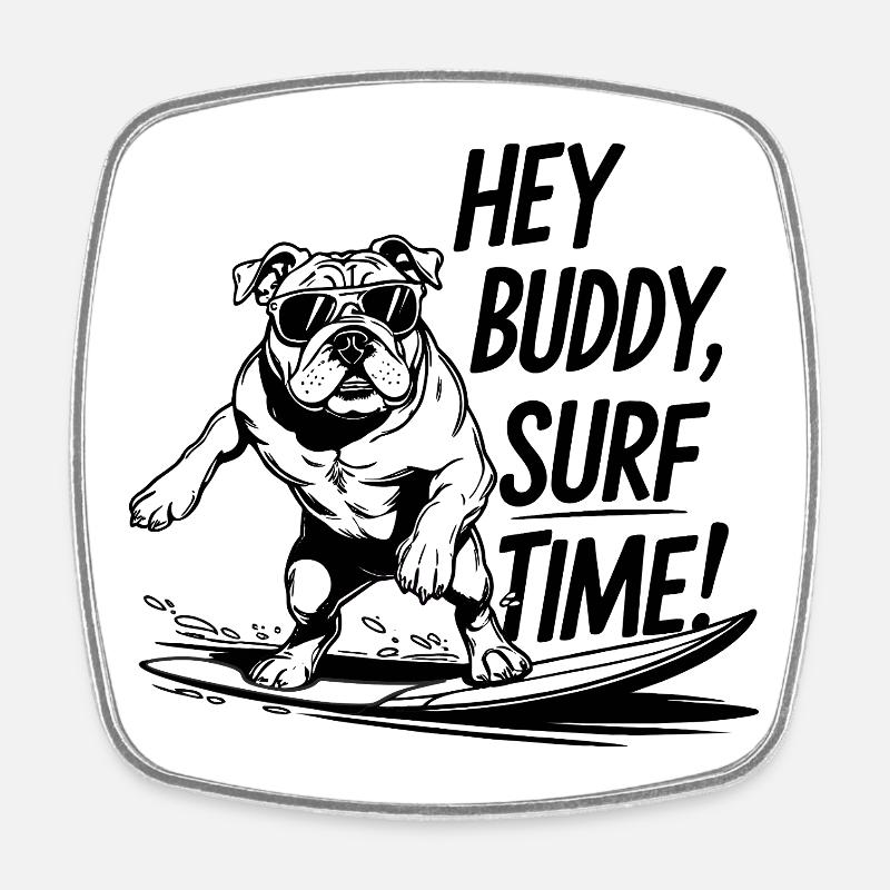 Surfing, Surfing - Square fridge magnet - white