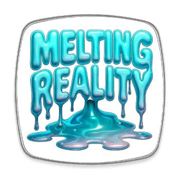 Melting Reality - Square fridge magnet - white - Front