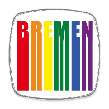 Bremen Regenbogen Pride Geschenk - Viereckiger Kühlschrankmagnet - Weiß - Vorne