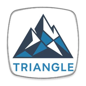 Geometric mountain motif with triangles - Square fridge magnet - white - Front