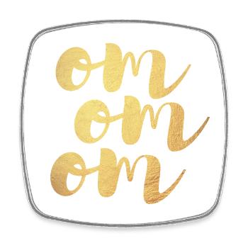 Yoga Gold om Meditation Deluxe Luxury Handwriting - Square fridge magnet - white - Front