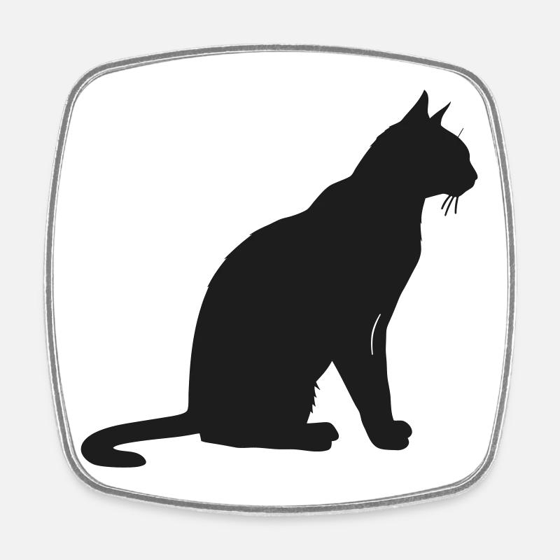 Silhouette élégante d’un chat - Magnet carré - blanc