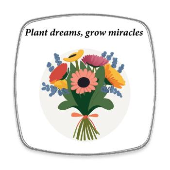 Un bouquet de fleurs colorées pour le printemps - Magnet carré - blanc - Devant