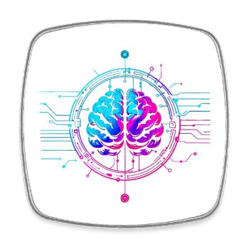 Futuristic Mind Art Design - Square fridge magnet - white - Front