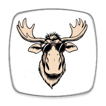Elk - Square fridge magnet - white - Front