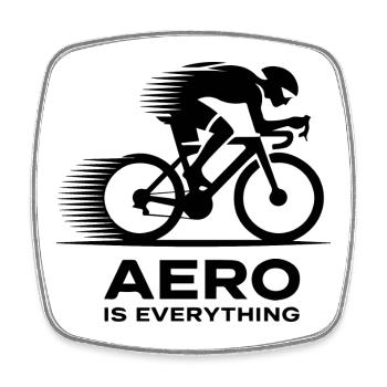 Aero Cyclist Silhouette Gift - Square fridge magnet - white - Front