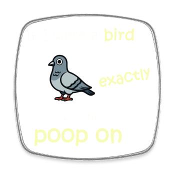 Bird mode - Activated - Square fridge magnet - white - Front