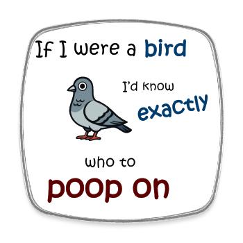 Bird mode on - Square fridge magnet - white - Front