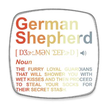Dictionnaire du berger allemand - Magnet carré - blanc - Devant