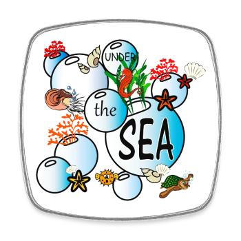 Under the sea - Viereckiger Kühlschrankmagnet - Weiß - Vorne