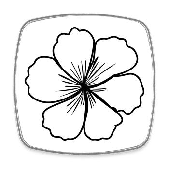 Cherry Blossom – Multi-Color Contours Sakura Look - Square fridge magnet - white - Front