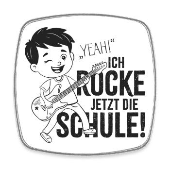 Schulkind - Yeah! Ich rocke jetzt die Schule - Viereckiger Kühlschrankmagnet - Weiß - Vorne