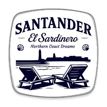 Santander El Sardinero Beach -Northern Coast Dream - Square fridge magnet - white - Front