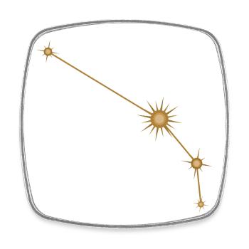 Constellation d’étoiles Bélier Signe de naissance Doré - Magnet carré - blanc - Devant