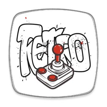 Conception du joystick Retrobomber - Magnet carré - blanc - Devant