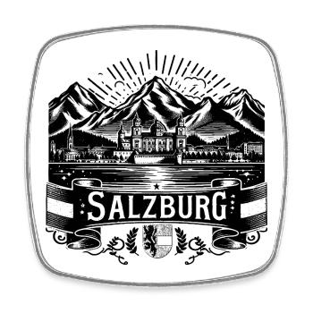 Salzburg design with coat of arms - Square fridge magnet - white - Front