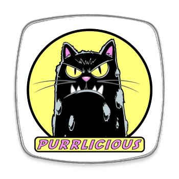 purrlicious - Square fridge magnet - white - Front