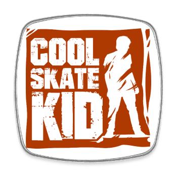 Skater Skateboard - Viereckiger Kühlschrankmagnet - Weiß - Vorne