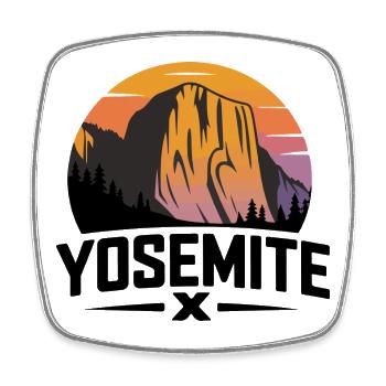 Yosemite X Modernes Outdoor-Logo - Viereckiger Kühlschrankmagnet - Weiß - Vorne