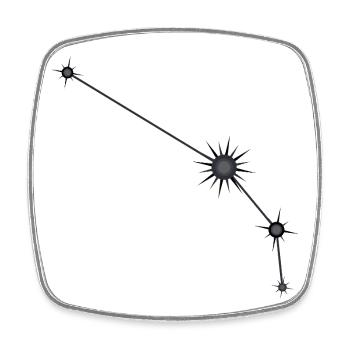 Widder Stern Sternbild Sternzeichen Schwarz & Grau - Viereckiger Kühlschrankmagnet - Weiß - Vorne