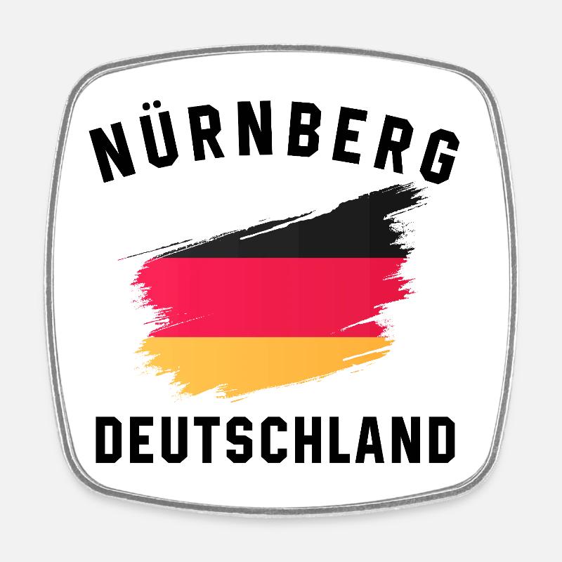 Deutsche Flagge brechendes Aquarelldesign - Viereckiger Kühlschrankmagnet - Weiß